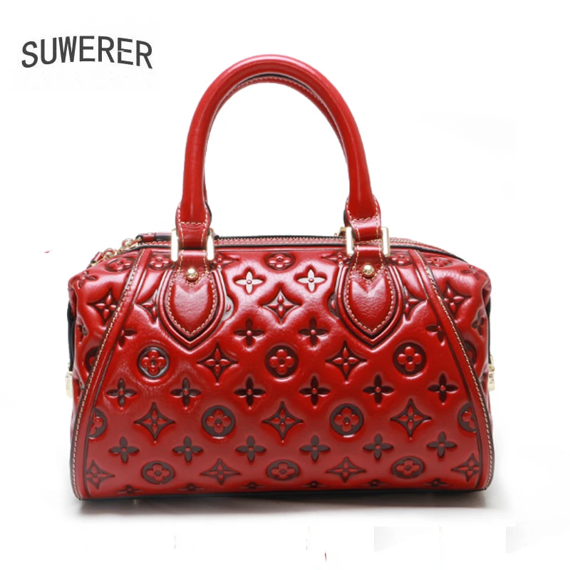 SUWERER женские сумки из натуральной кожи 2020 новые модные роскошные с рельефными