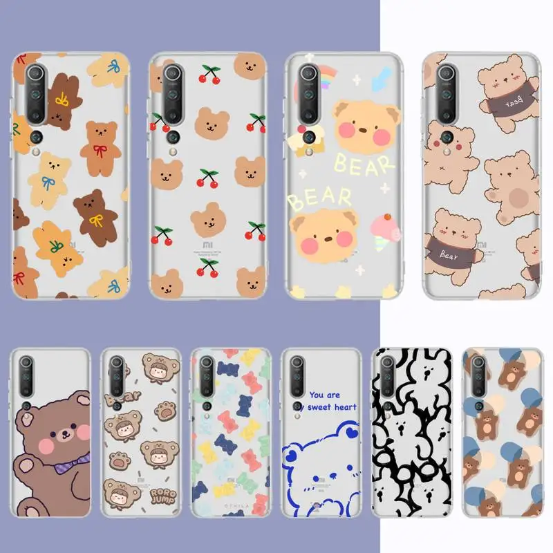 

Cartoon Bear Phone Case For Redmi Note 5 7 8 9 10 A K20 pro max lite for Xiaomi 10pro 10T