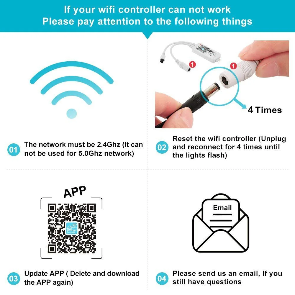 

Magic Home DC5-28V Wireless Mini WiFi Dimmable Controller RGB LED Controllers for 2835 5050 5630 5730 LED Strip Light