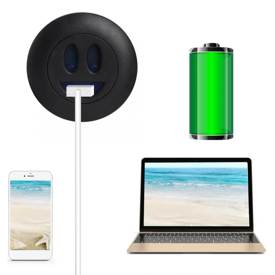 Круглый USB зарядное устройство аксессуар переключатель диван круглый стол лицо черный usb-разъем, зарядное устройство с крышкой США штекер 110-240 В сенсорный переключатель