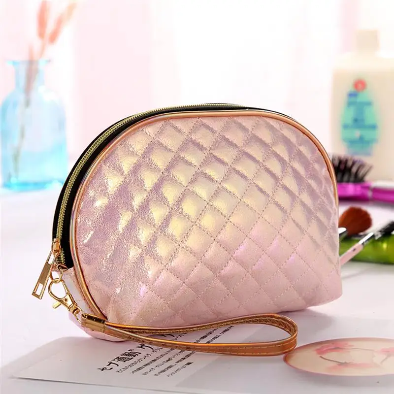 

Fashion Women Flash Cosmetic Bag Shell Shape Diamond Makeup Storage Pouch Toiletry Pouch Travel Essential