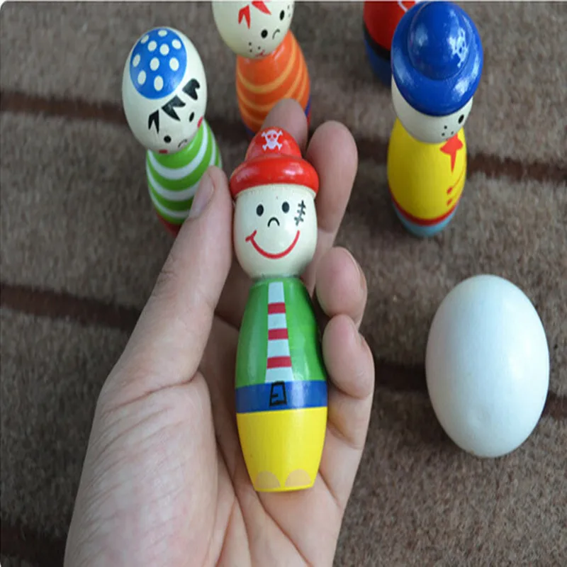 Деревянный шарик для боулинга родителей игры на открытом воздухе игрушки детей