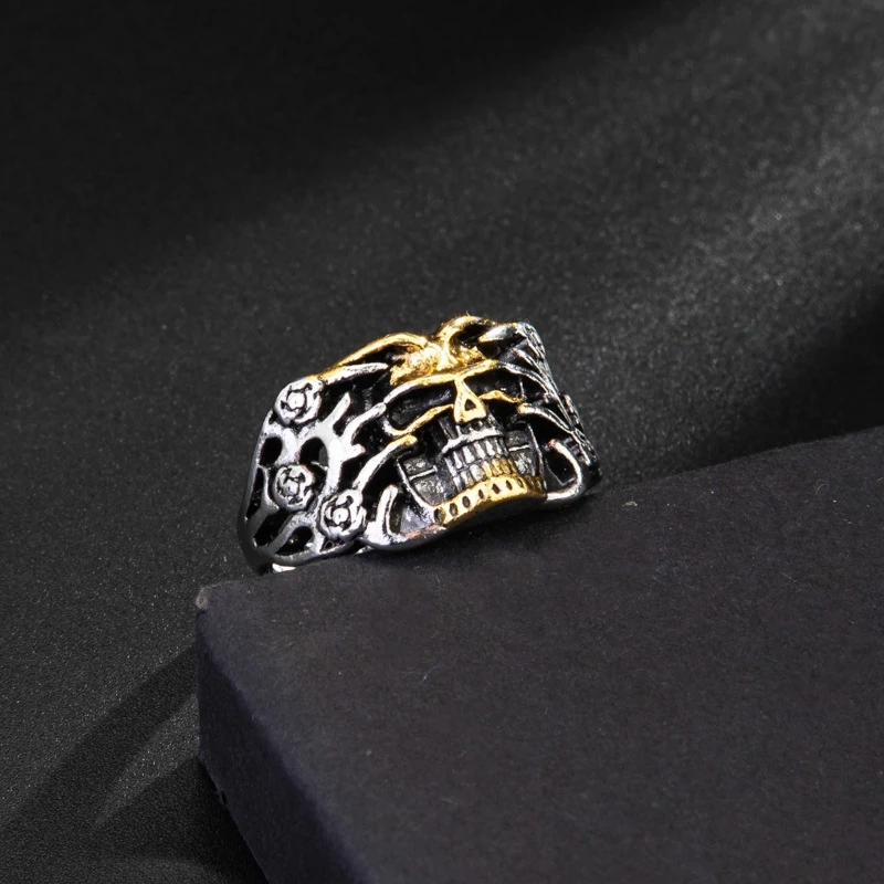 

Aggressive ring fashion gold personality skull ghost Ring Jewelry