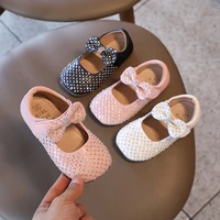 childrens flats leather shoes kids rhinestone bow princess girls party dance shoes student single mary janes pu rubber shoes