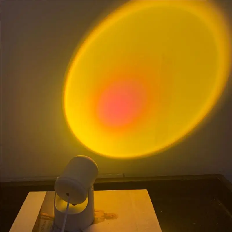 

USB Rainbow Sunset Projector Atmosphere Led Night Light Home Coffe Shop Background Wall Home Decoration Colorful Lamp Wholesale