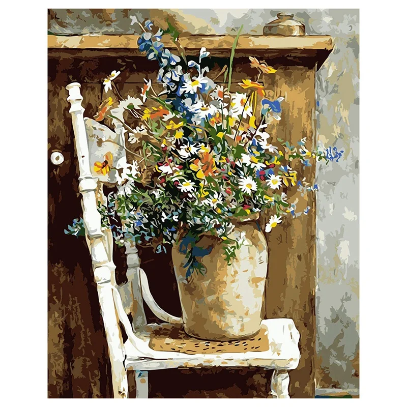 Краска по номерам DIY акриловая краска ing Kit для детей и взрослых 40х45см дикие цветы
