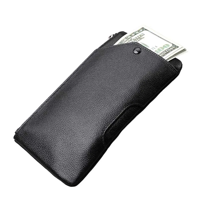 15PCS / LOT Fashion Men Wallet Big Capacity Business Card Holder Long Wallet with Zipper Coin Purse