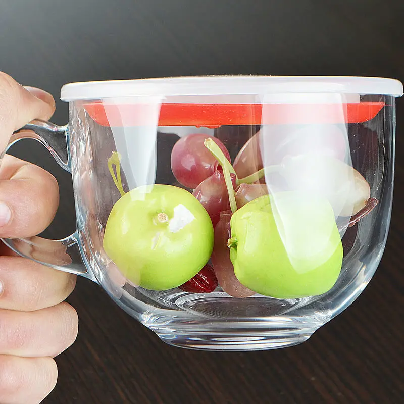 Чашка для овсяной муки чашка хлопьев кружка с большим животом стеклянная