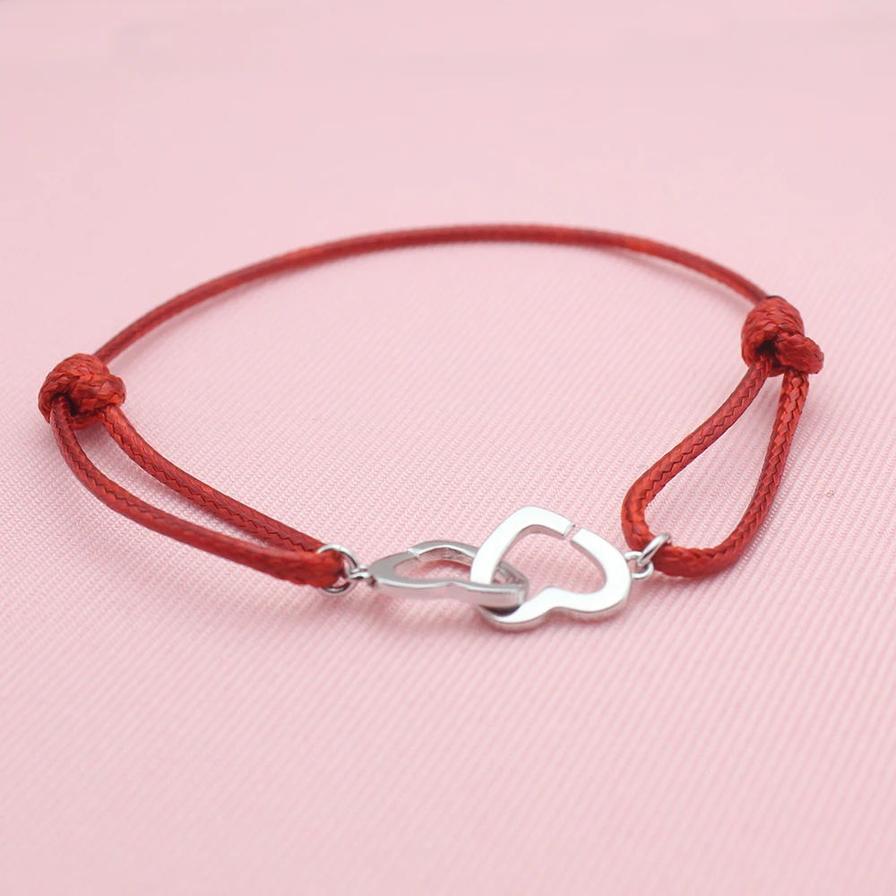 Новая коллекция 2021 браслет с двойными сердечками во Франции 100% 925 пробы