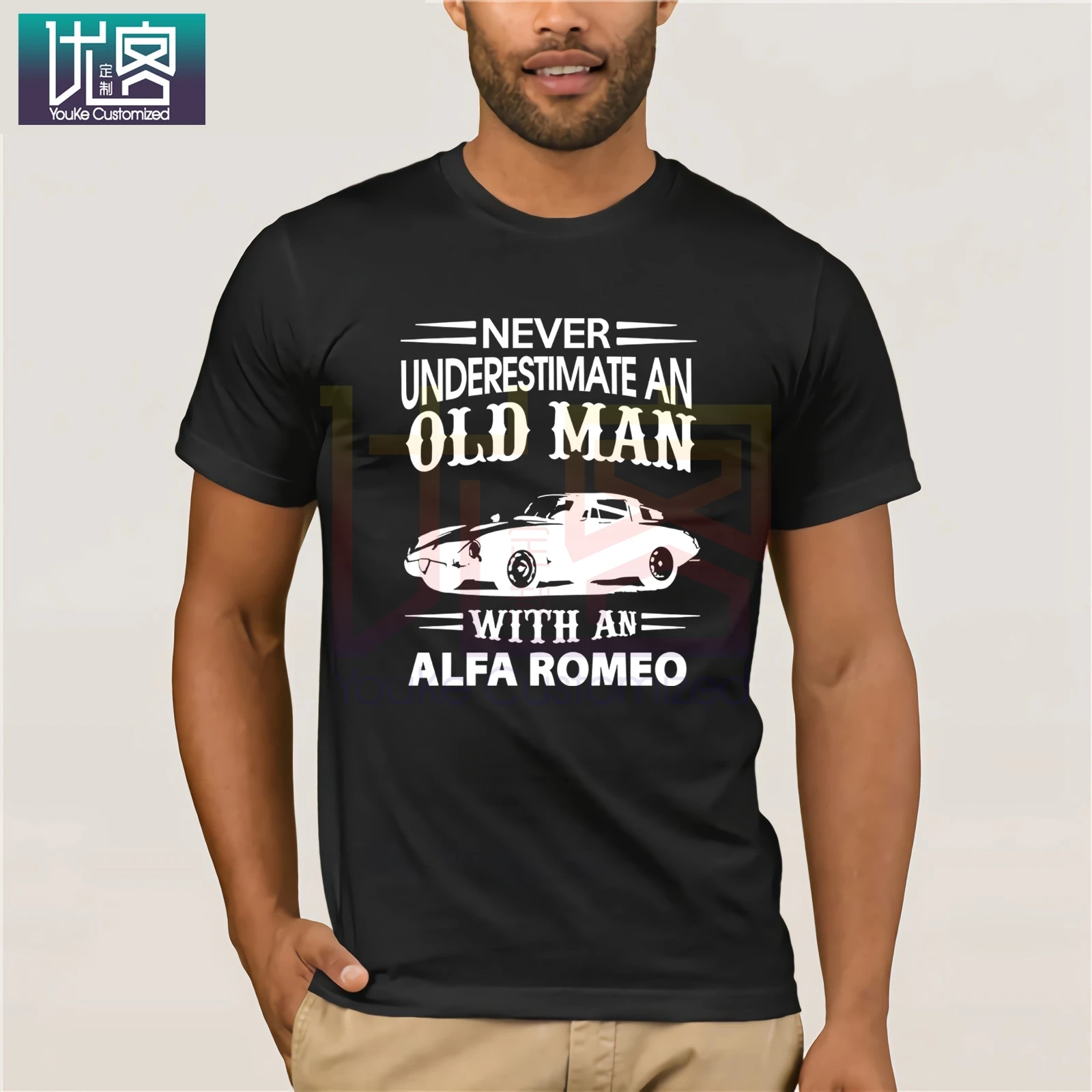 Alfa Футболка Ромео Смешные никогда не недооценивают старика с Romeo тройник мужские