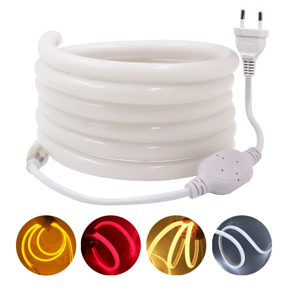 Неоновая Светодиодная лента SMD2835 круглая неоновая вывеска 220 градусов 360