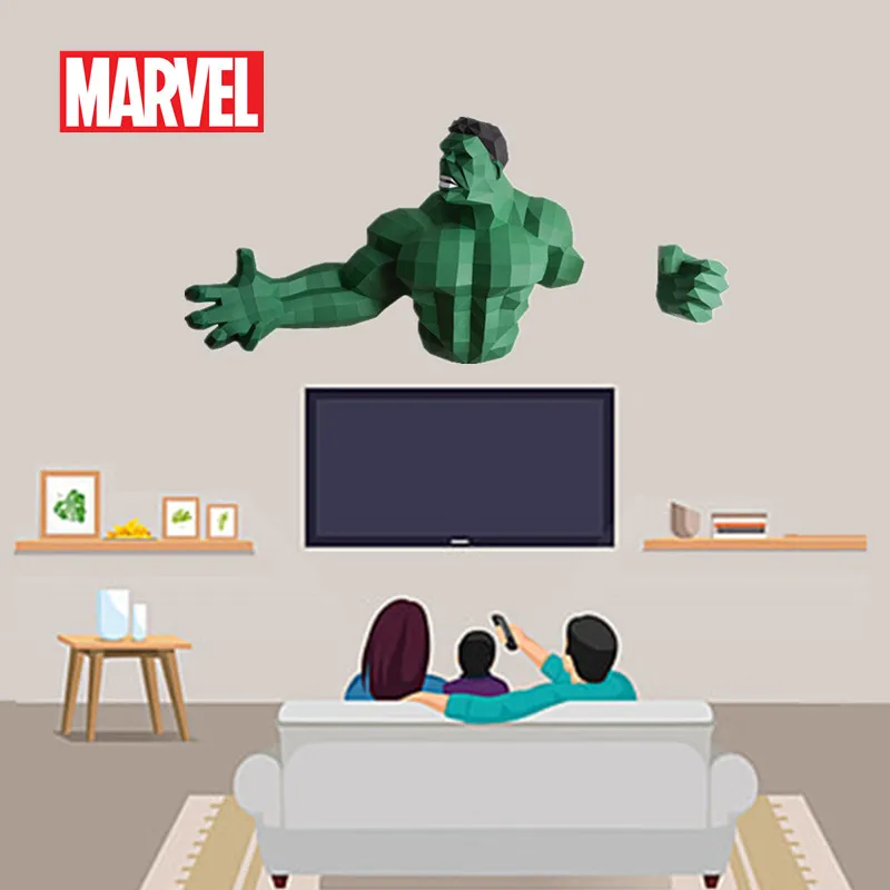 

Marvel Avengers Hulk Spiderman Ironman Action Figures 3D Puzzle Paper Model Anime Paper TV Wall Art Sculpture Kid Christmas Gift