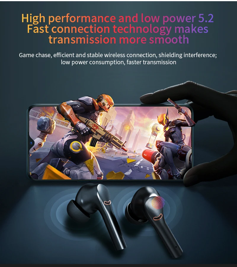 

New Fashion High Quality Waterproof Active Noise Cancelling Earphones True TWS Wireless Earbuds Bluetooth Headphones for Phones