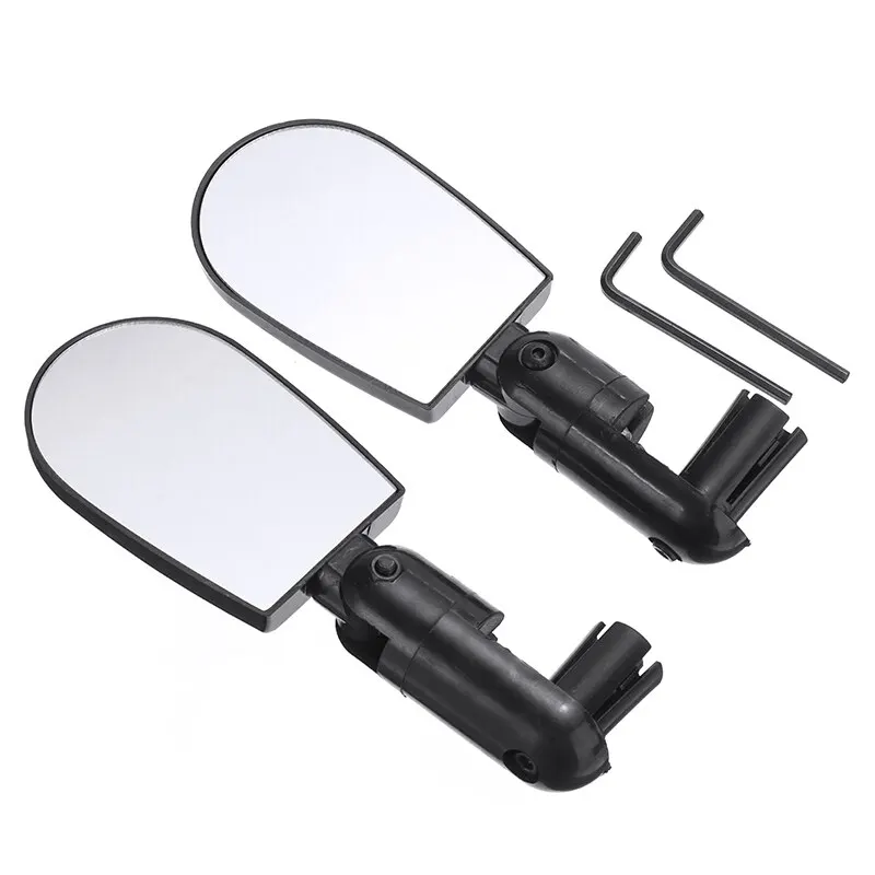 

2pcs Wide-angle Bike Mirrors Bar End Mountain Reflector Adjustable Angle Mountain Bike Bicycle 180 Degree Rear View Mirrors