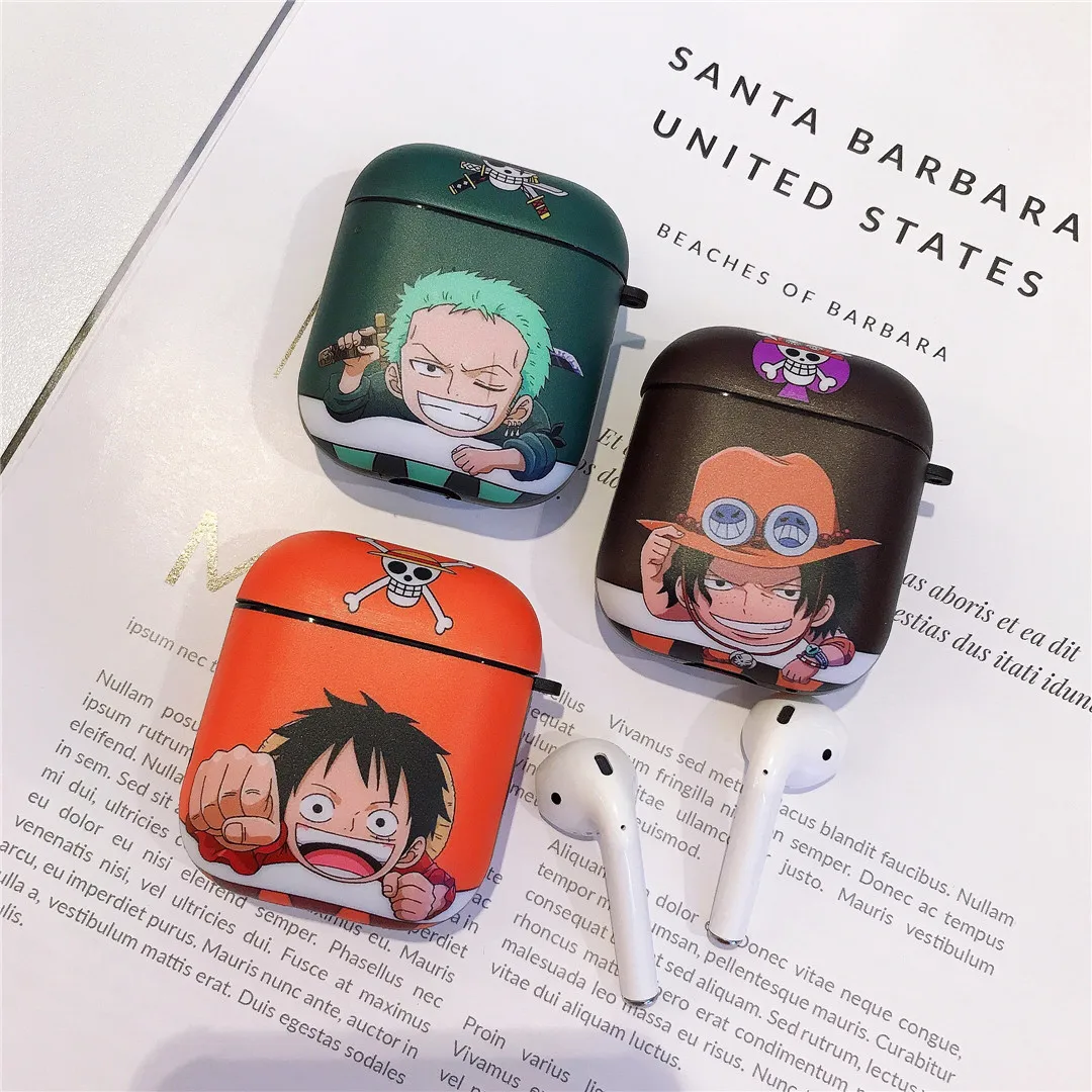 Мультфильм one piece Луффи Зоро ace чехол Bluetooth беспроводной Чехол для гарнитуры для Apple Airpods pro 3 2 модные милые наушники мягкий чехол