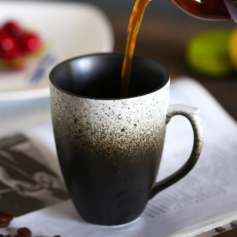 Керамическая кружка ручной работы кофейная с градиентом винтажная чашка для