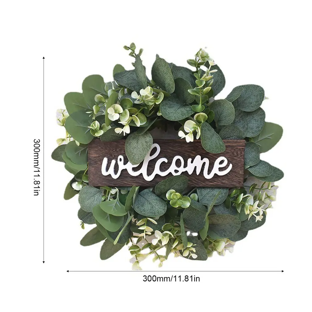 

Wood Board Money Eucalyptus Decorations Simulation Wreath Door Hanging Window Props Background Accessories