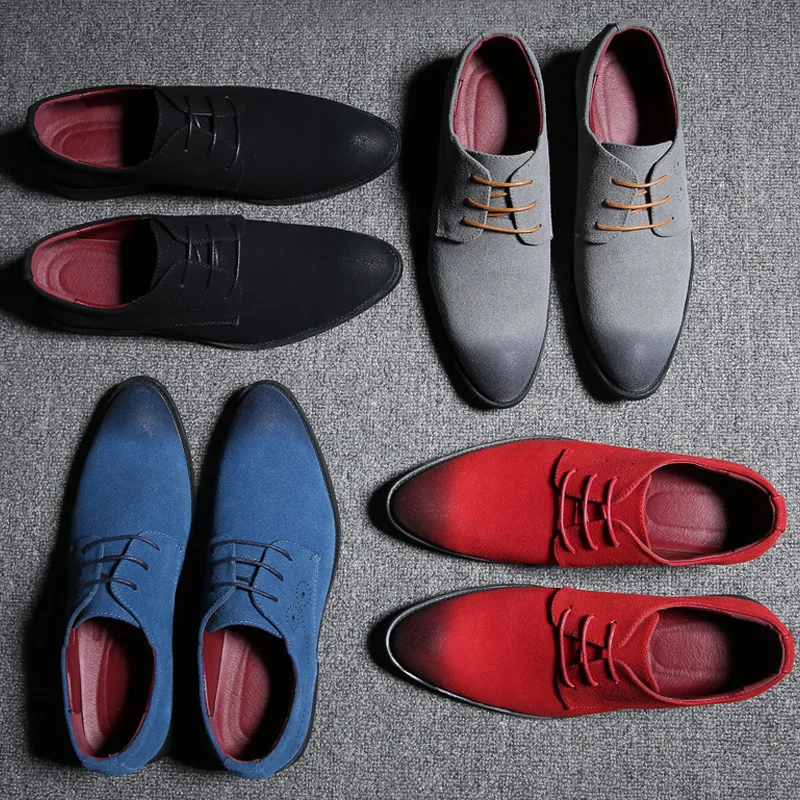 

Мужские повседневные туфли дерби 2023, матовые кожаные туфли с острым носком, на шнуровке, повседневные мужские туфли в британском стиле, подходящие цвета