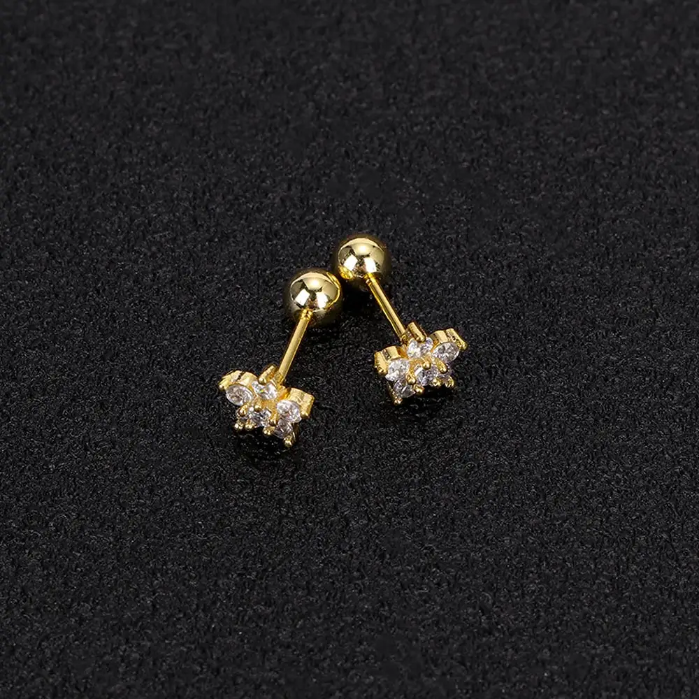 1 пара длина 6 мм кольца для губ серьги гвозди костяная штанга циркониевый цветок