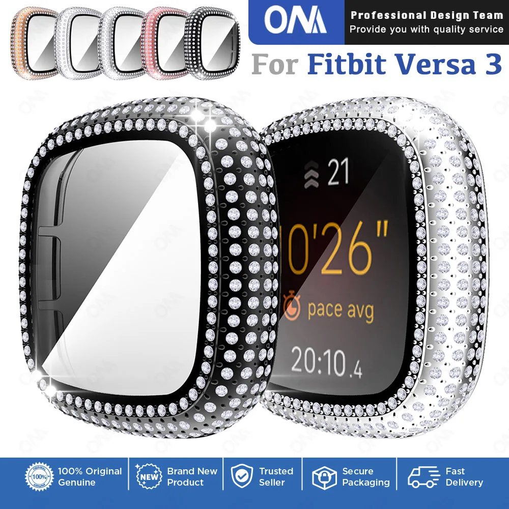 Чехол со стразами + Защитная пленка для экрана Fitbit Versa3 Versa 3/Sense роскошный защитный