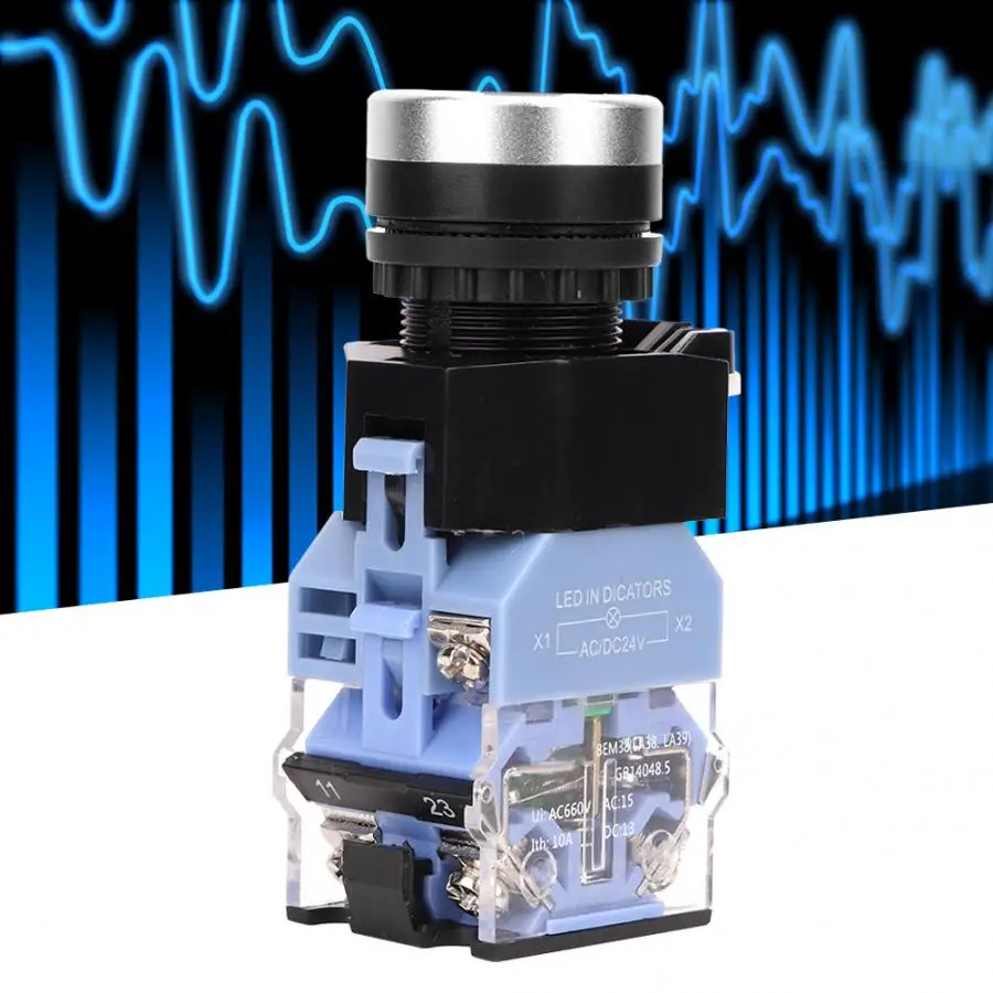 10 Pcs BEM38-11D Self-Reset Flat Head Button Switch 1 On Off 22mm High Quality | Обустройство дома