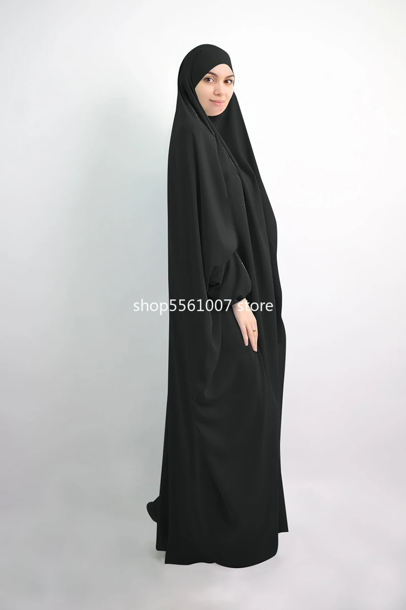 Ramadan One Piece Prayer Abaya Dress Jilbab Hijab Dresses Kaftan Hooded Robe Headcover Long Khimar Modest Islam Dubai Clothes |