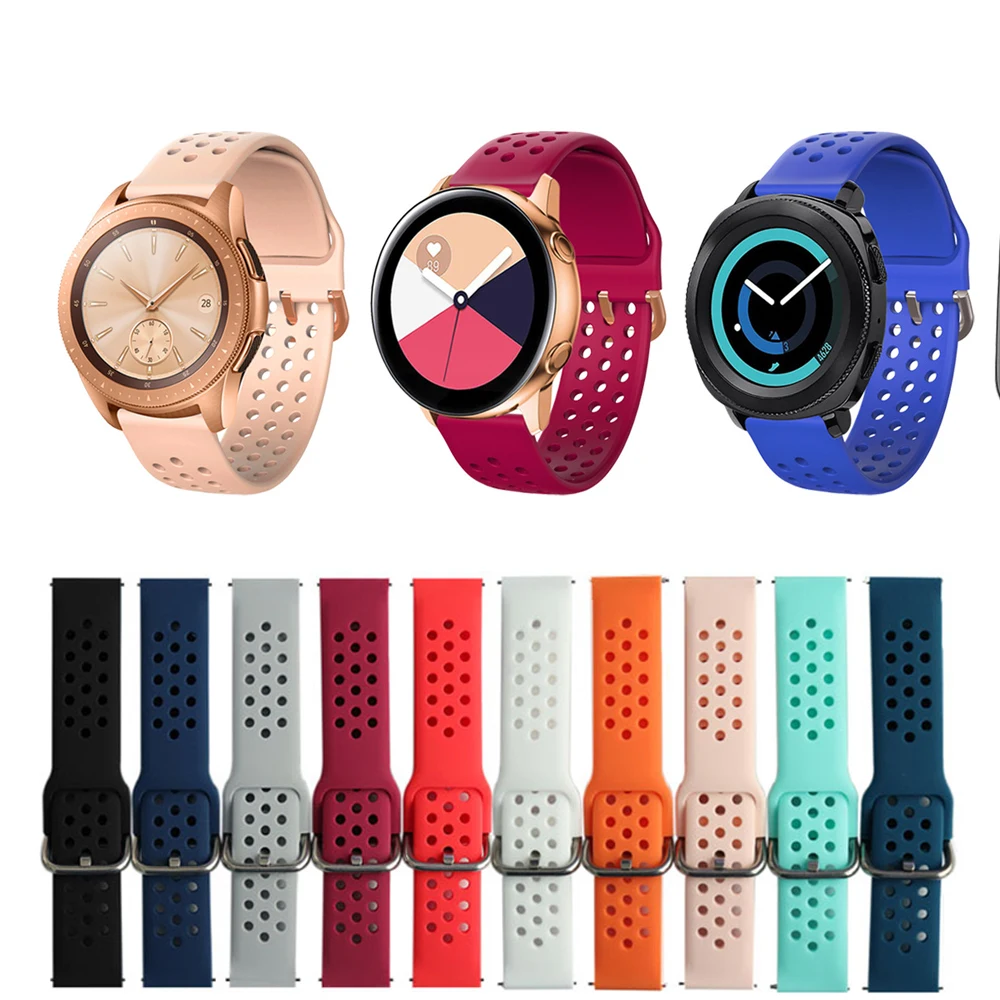 

Ремешок силиконовый для Samsung Galaxy Watch Active 2 40/44 мм, спортивный умный Браслет для Samsung Gear S2 Classic 732, 20 мм