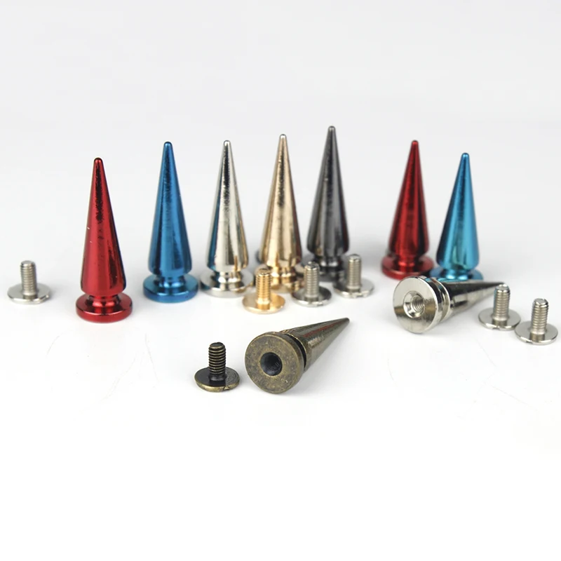 5 шт Металлические Screwback Конус Шпильки Шипы в форме пули длинные с заклепками