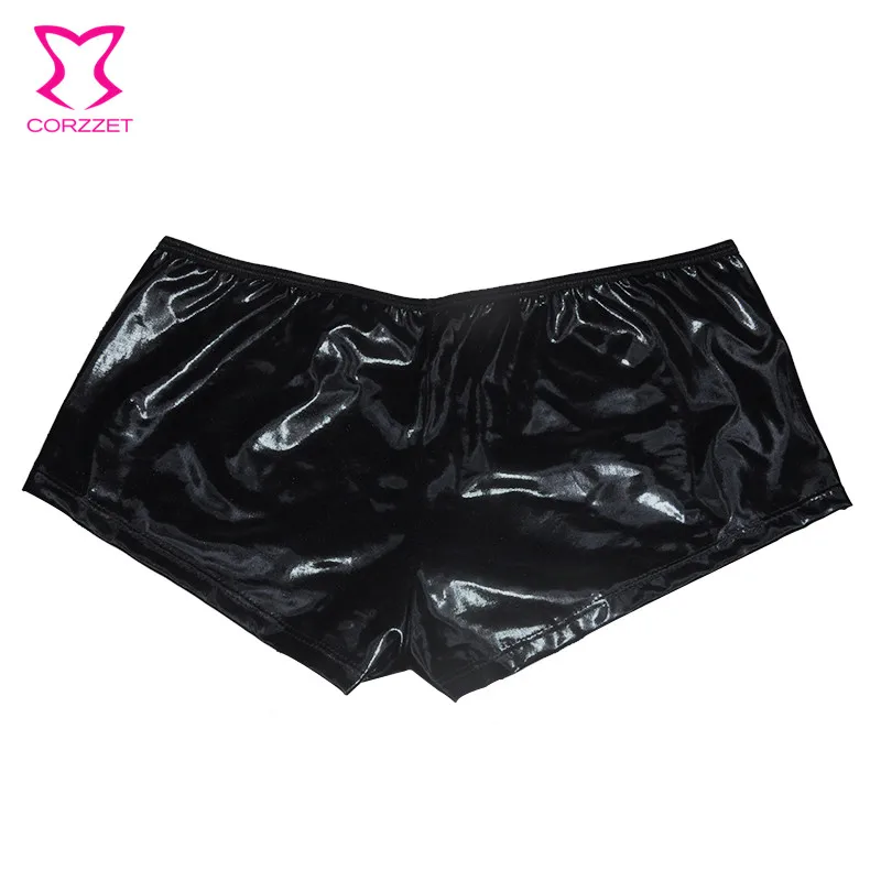 Шорты женские кожаные с завышенной талией пикантные облегающие повседневные