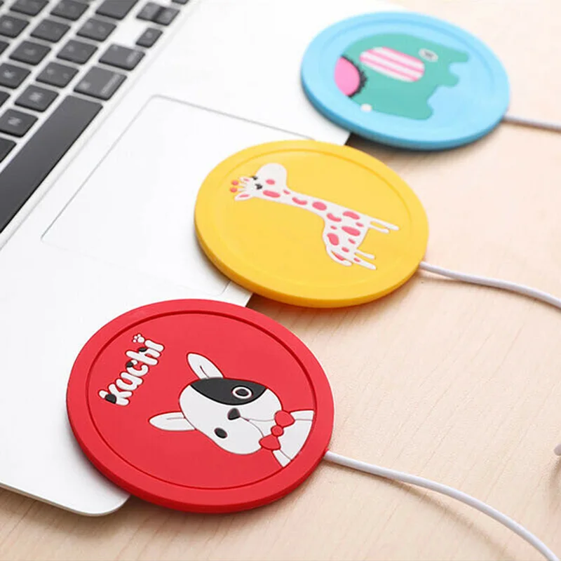 

Новинка, USB мощная подставка для чашки, чая, кофе, кружки, грелка, нагревательная чашка, коврик, подставки для офиса, гаджет, мультяшная оригин...