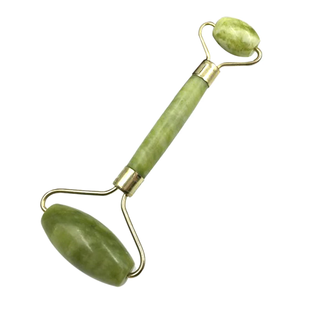 Массажный ролик для лица с двойными головками Нефритовый камень уход за лицом