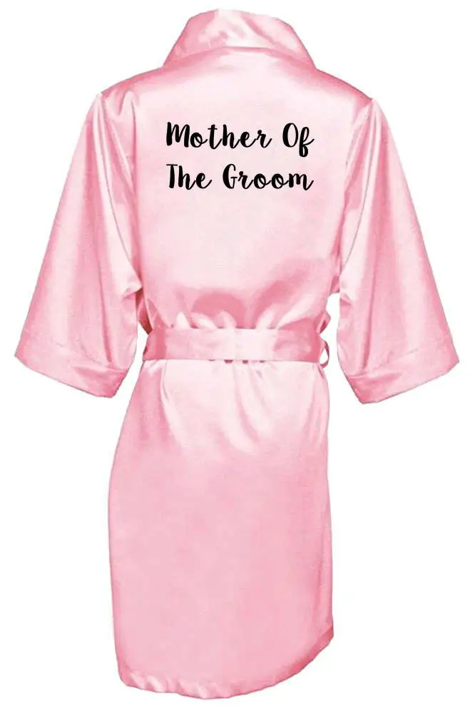 pink mother groom Новинкасвадебные халаты для невесты, подружки невесты, для мамы, сестры невесты, свадебный подарок, кимоно, атласные халаты - Цвет: pink mother groom