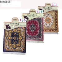 mrglzy retro style carpet big pattern persian mini woven rug pad mouse pad coaster with side home office table decoration craft