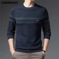 coodrony brand sweater pullover men clothing fashion casual striped o neck pull homme autumn winter knitwear shirt jersey c1389