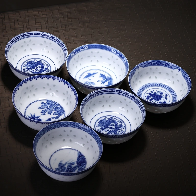4 5 дюймов китайский пейзаж чаша Цзиндэчжэнь винтаж синий и белый фарфор