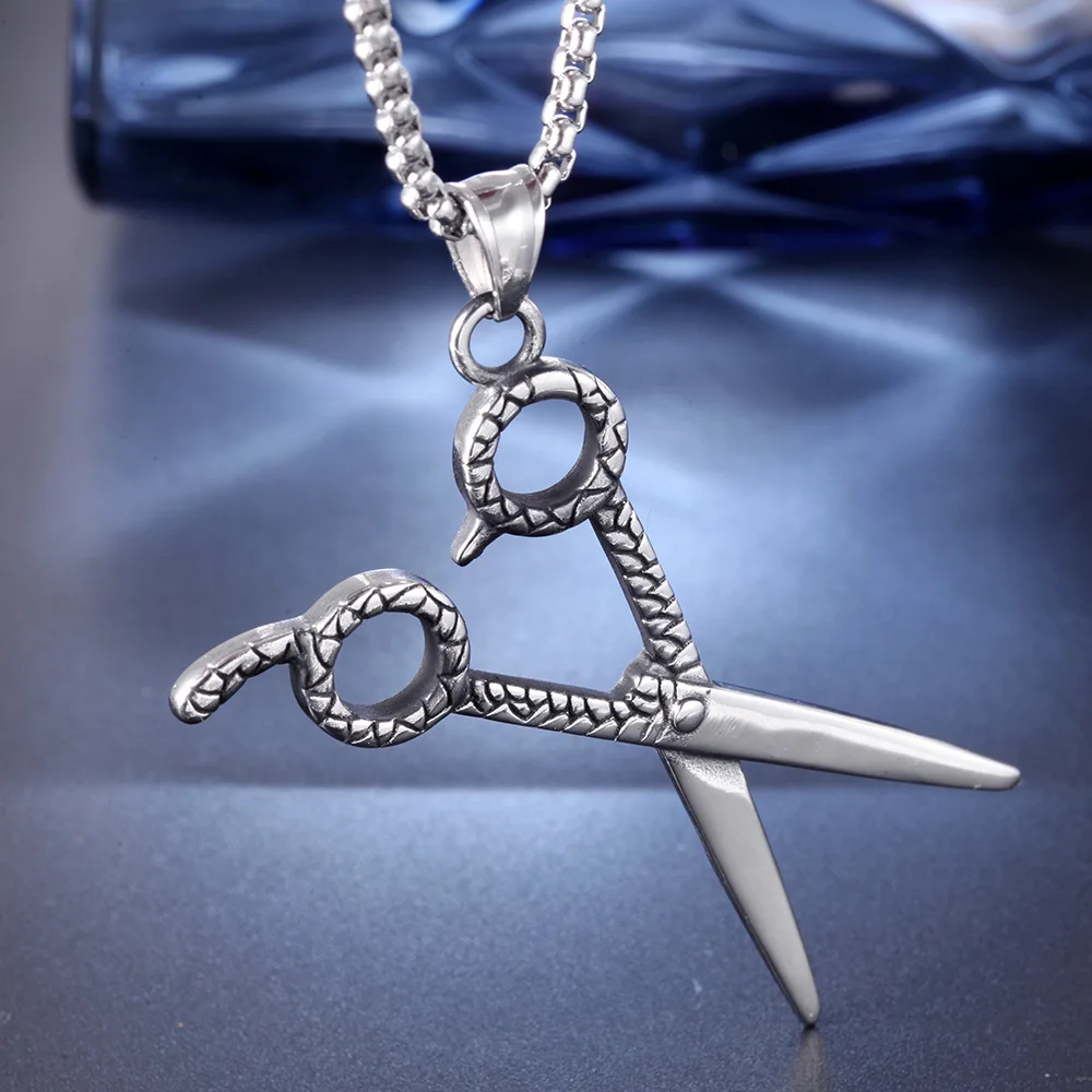Модный персональный стиль для волос из нержавеющей стали кулон ожерелье ножницы