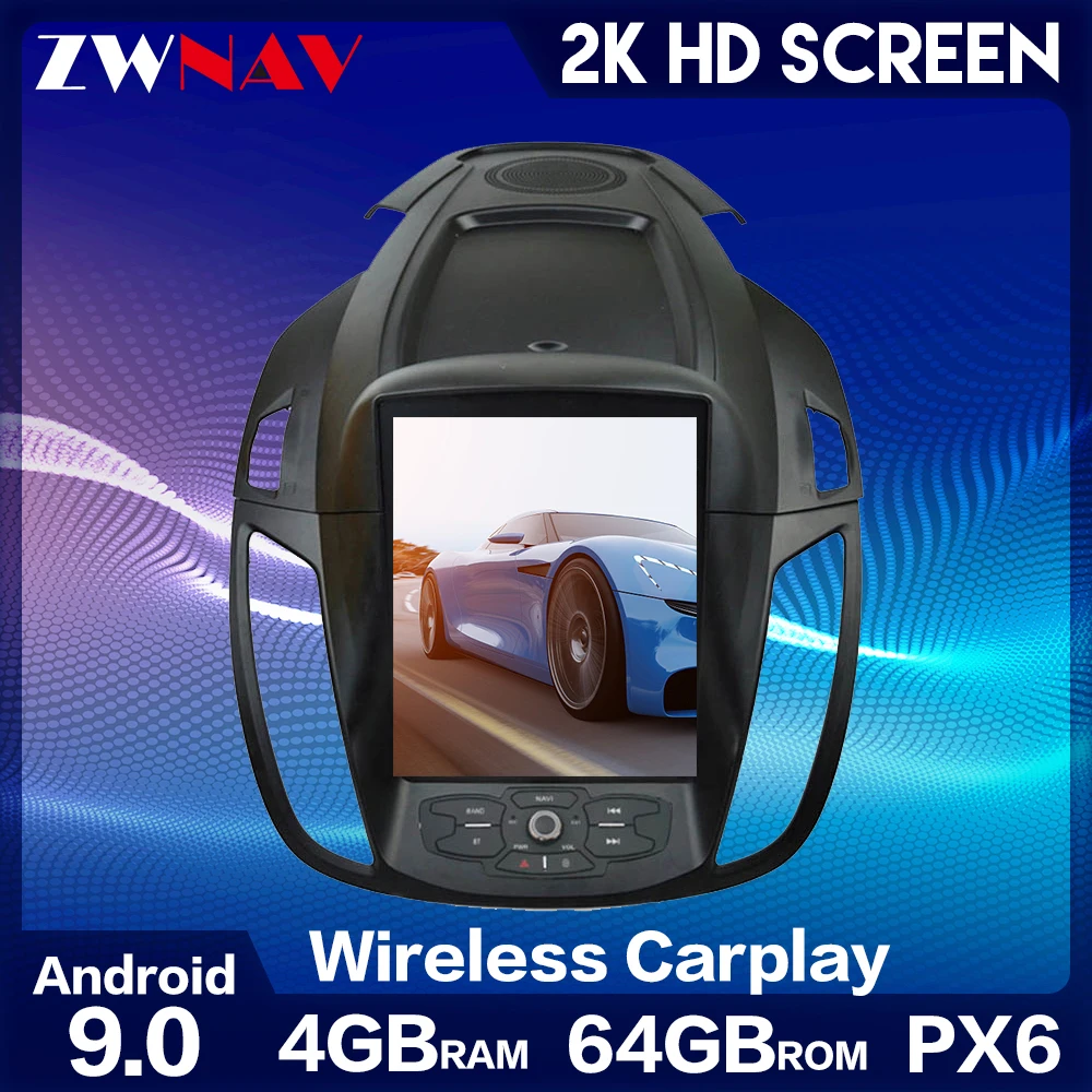 baratas Zwnav Carplay Android 9 Carro Gps Multimídia Rádio Player Para Ford Kuga 2013-2017 Fuga C-MAX 2010-2017 Navigaton Tela Vertical