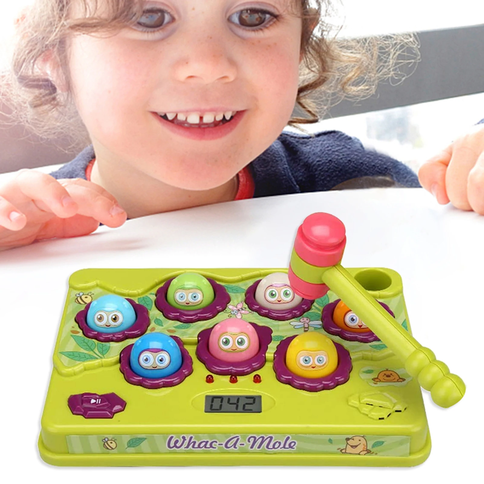 

Colorful Wooden Whack-A-Mole Game Early Educational Toys Kids Durable Colorful Hand Knocking Gophers Montessori Toy For Children