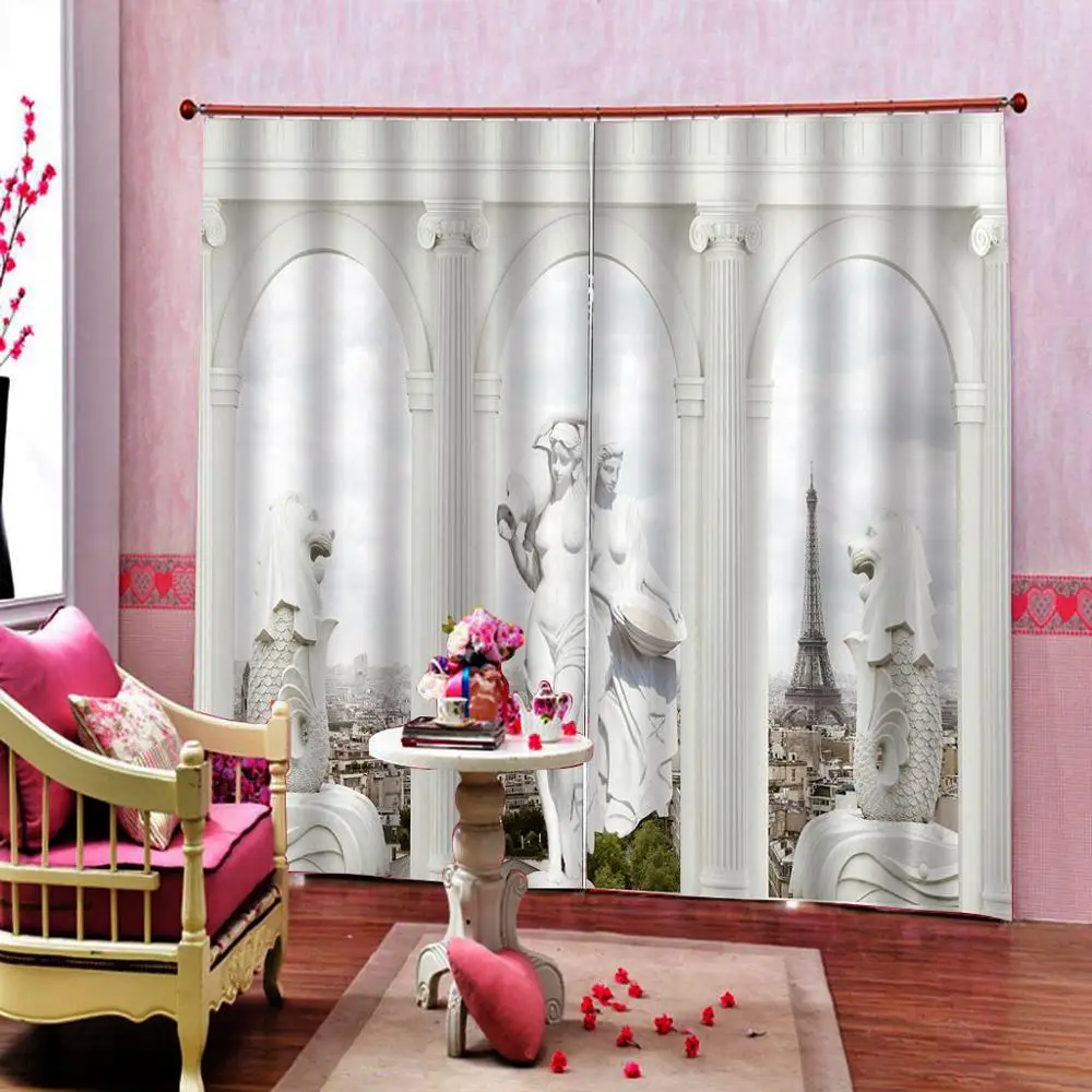 romantic curtains custom 3d curtain fabric 3D Curtain Printing Blockout Polyester roman relief | Дом и сад