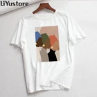 Новинка 2021, винтажные летние новые модные повседневные женские топы с абстрактным принтом, женская футболка феминиста в стиле Харадзюку