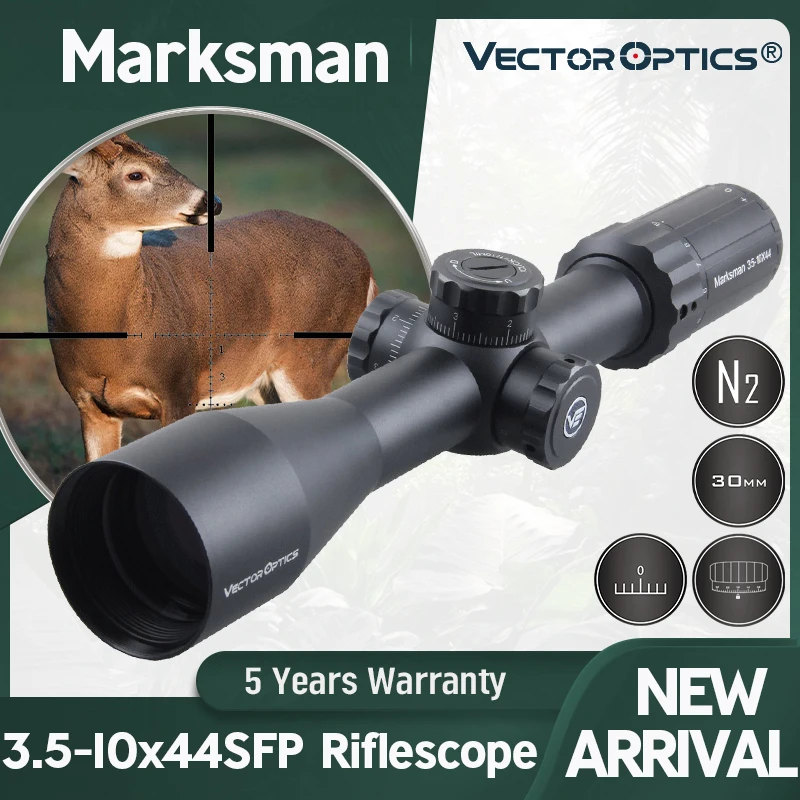 

Vector Optics Marksman 3.5-10x44 Hunting Riflescope Tactical Rifle Scope Focus 10yds 1/10 MIL Fit Airgun & Real Firearms .308win