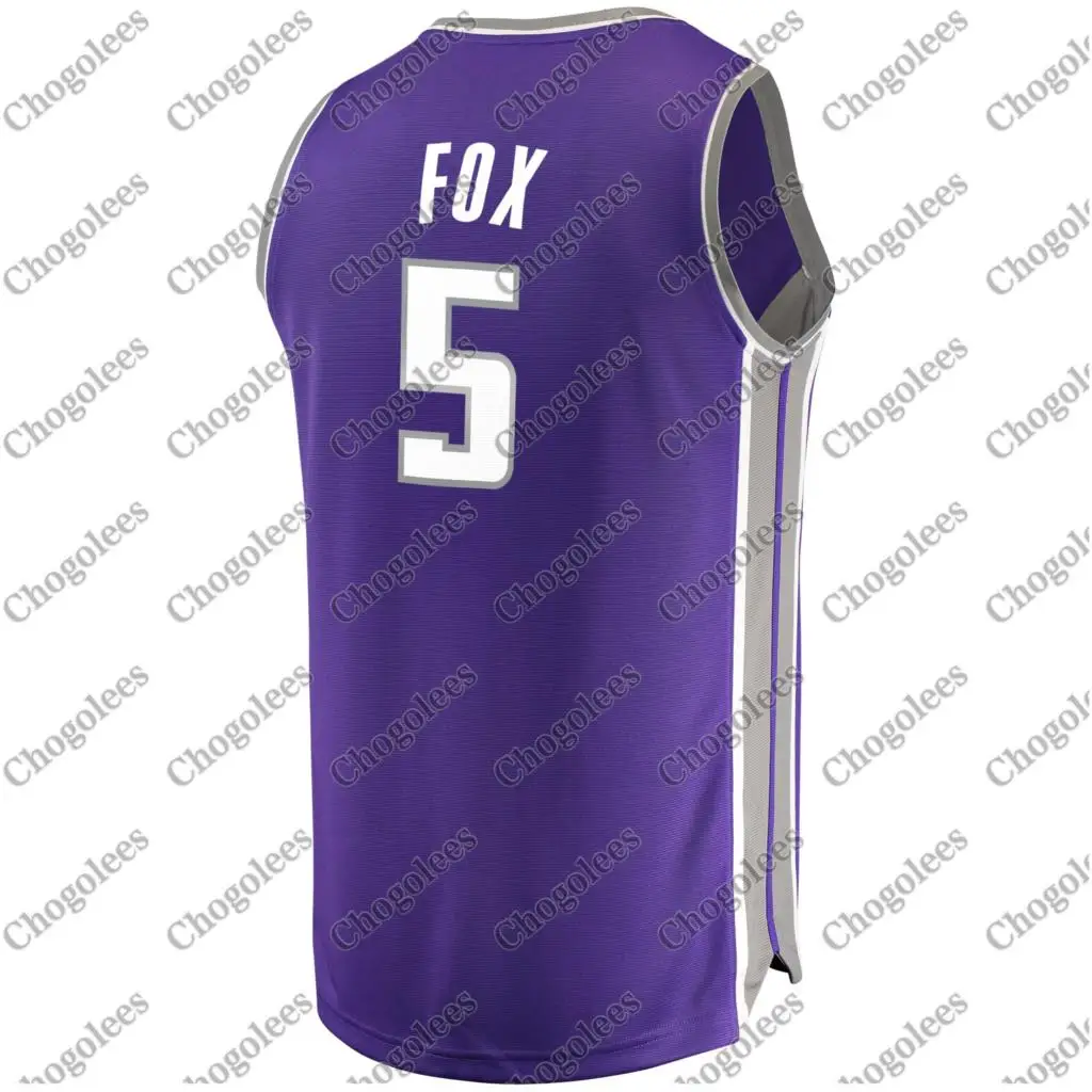 

Men Basketball Jersey De'Aaron Fox Sacramento Branded Fast Break Jersey Purple Icon Edition