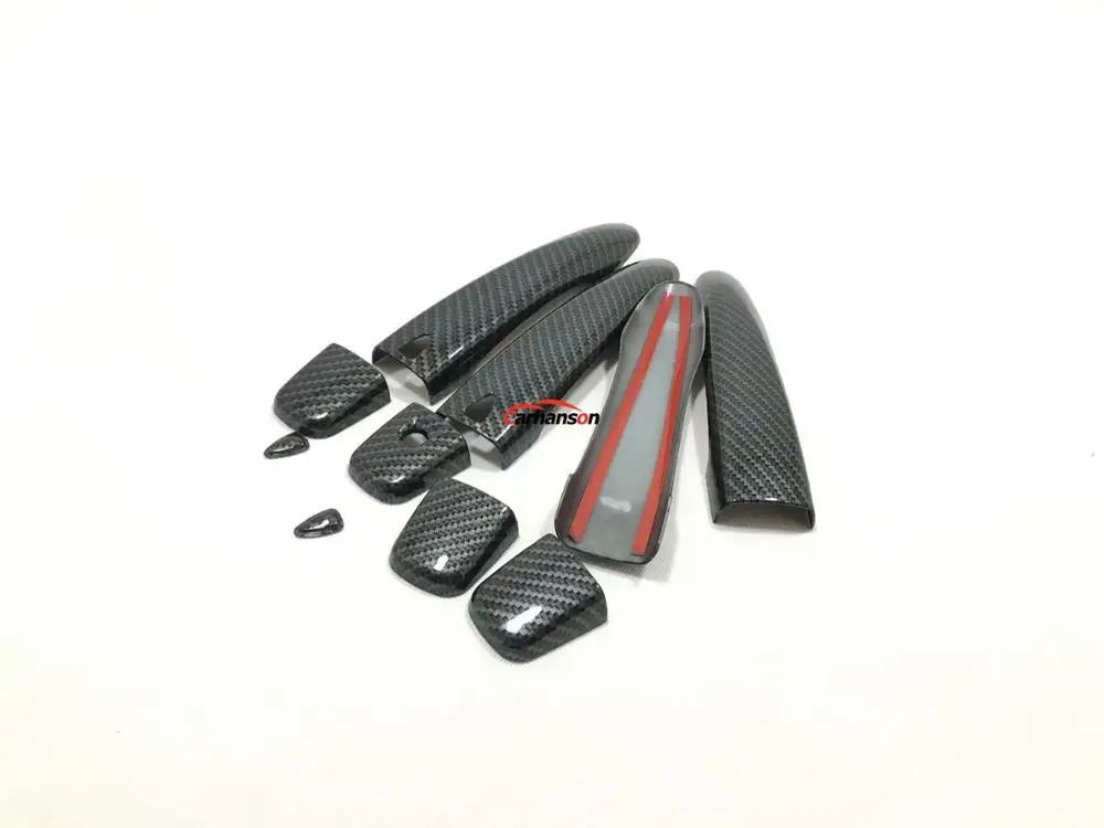 4 шт. пластиковые накладки на дверную ручку из углеродного волокна для Qashqai J11 2016