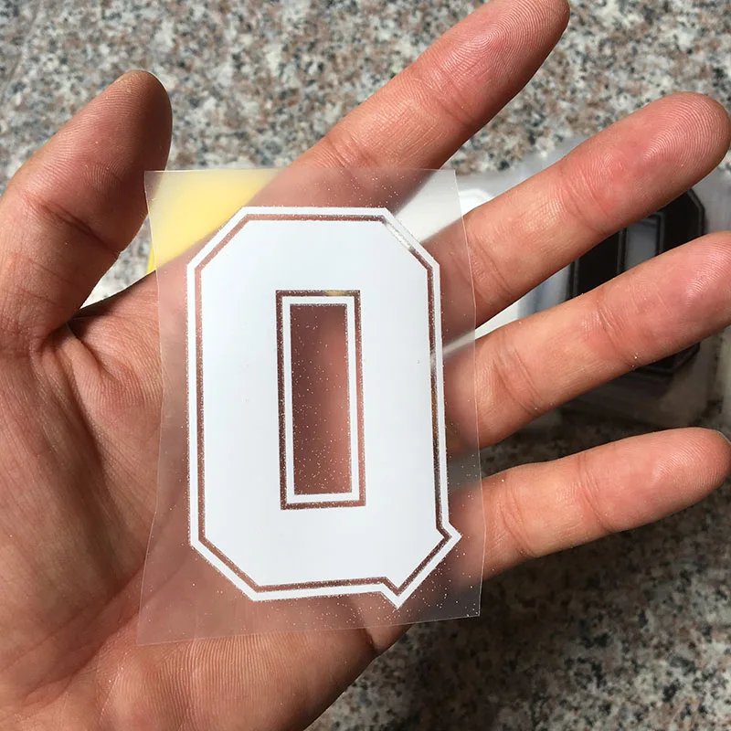 8cm Q Горячая фиксация накладки для ногтей теплопередачи Горячие бирки для одежды с золотым тиснением сумка рубашка письмо номер железа на заплатках - Цвет: 8cm Q