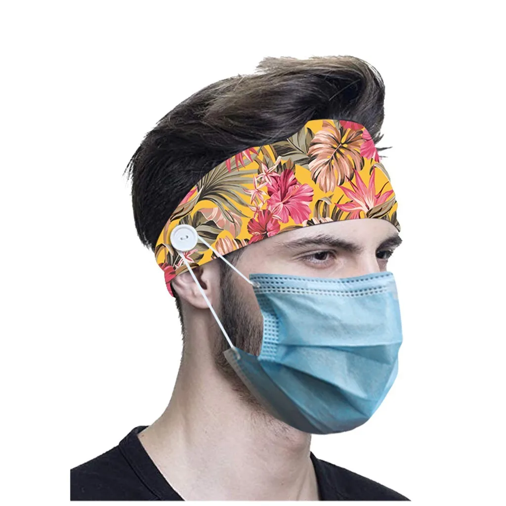 Эластичный обруч для волос мужчин и женщин эластичный с кнопками бега Т образный