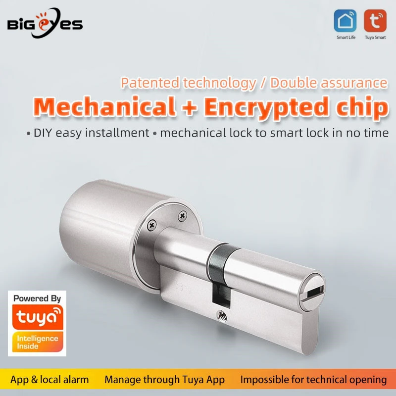 Оригинальный интеллектуальный замок Bigeyes TUYA цилиндр интеллектуальное