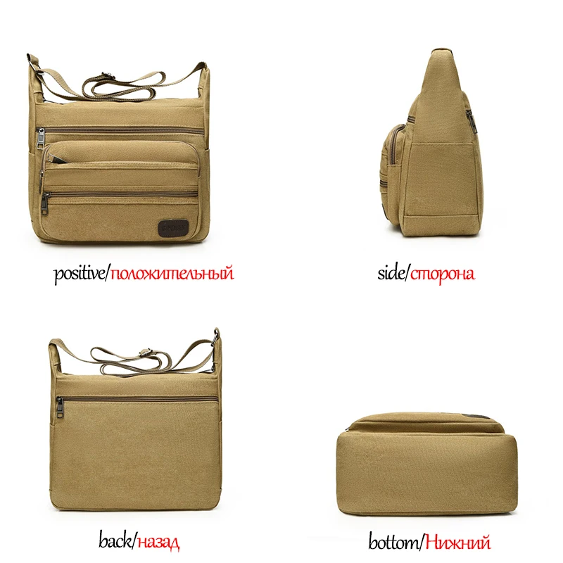 Large Capacity Solid Color High Quality Canvas Messenger Bag Men 2021 Outdoor Travel Casual Durable Functional Shoulder |