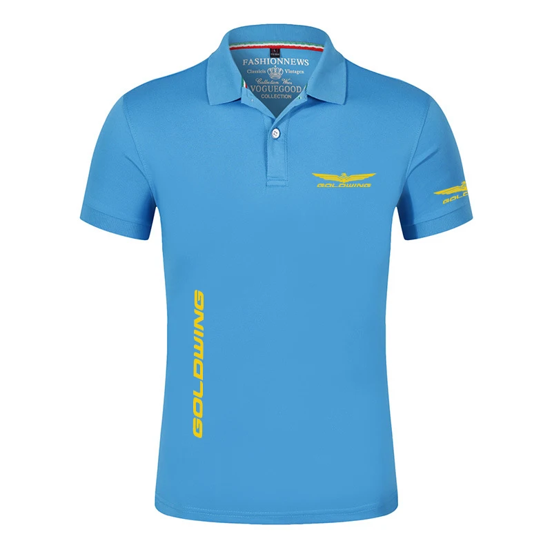 

Honda Goldwing News Men's Polo Shirt Casual Men's Deer Embroidery Cotton Polo Men's Short Sleeve High Quality Polo Men's T-shirt