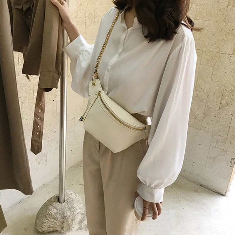 

Waist Women Bag Crossbody Bag Shoulder Bag Female Designer Handbag PU Leather Simple All-match Fashion 2021 New Trend Chest Pack
