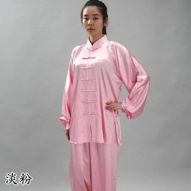 Блестящая атласная Униформа Тай Чи костюм для боевых искусств ушу кунг-фу куртка